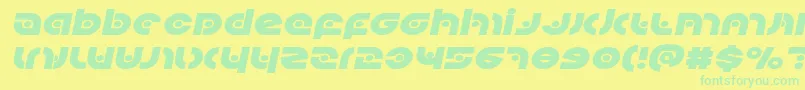 Kovacsspotexpandital Font – Green Fonts on Yellow Background