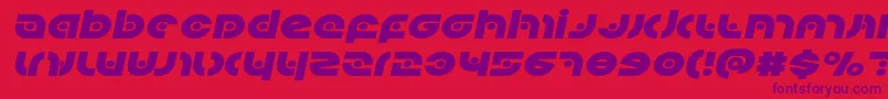 Kovacsspotexpandital Font – Purple Fonts on Red Background