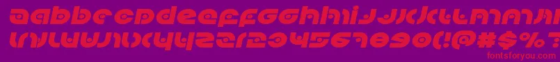 Kovacsspotexpandital Font – Red Fonts on Purple Background