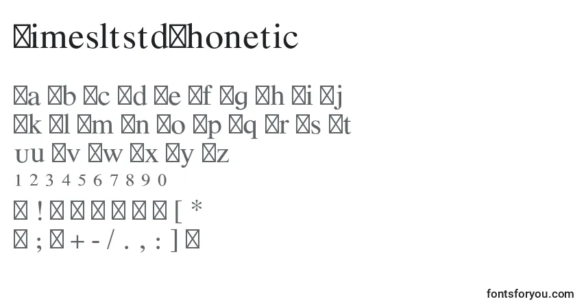 Czcionka TimesltstdPhonetic – alfabet, cyfry, specjalne znaki
