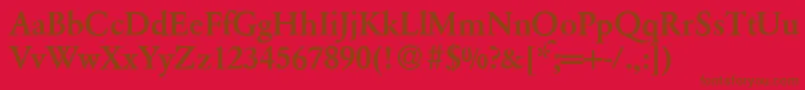 フォントClassicgarfeldBold – 赤い背景に茶色の文字
