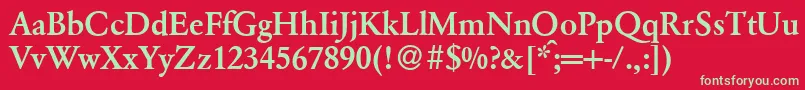 ClassicgarfeldBold Font – Green Fonts on Red Background