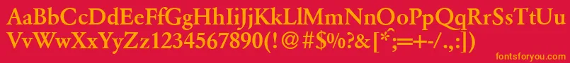 ClassicgarfeldBold Font – Orange Fonts on Red Background