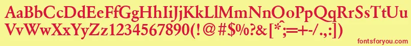 Шрифт ClassicgarfeldBold – красные шрифты на жёлтом фоне