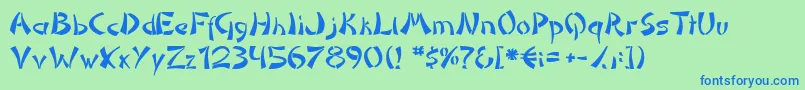 Domoan Font – Blue Fonts on Green Background