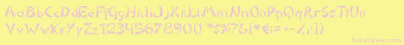 Domoan Font – Pink Fonts on Yellow Background