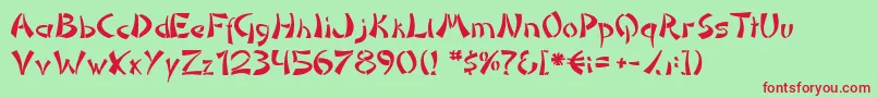 Domoan Font – Red Fonts on Green Background