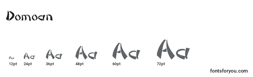 Размеры шрифта Domoan