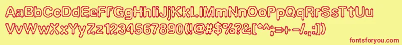 UbiquityBrk Font – Red Fonts on Yellow Background