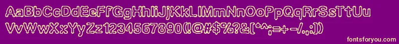 UbiquityBrk Font – Yellow Fonts on Purple Background