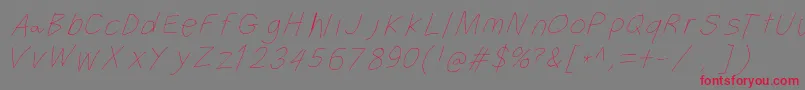 フォントFilamentfiveseven – 赤い文字の灰色の背景