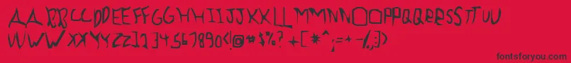Previewance Font – Black Fonts on Red Background