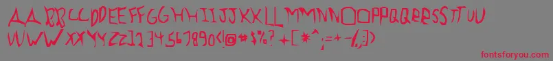 フォントPreviewance – 赤い文字の灰色の背景