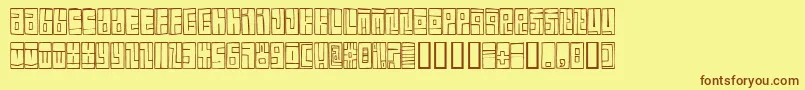 BoxFont-fontti – ruskeat fontit keltaisella taustalla