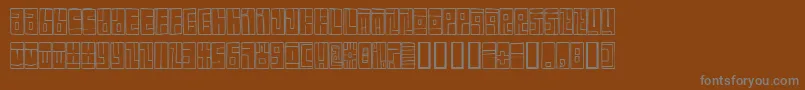 BoxFont-fontti – harmaat kirjasimet ruskealla taustalla