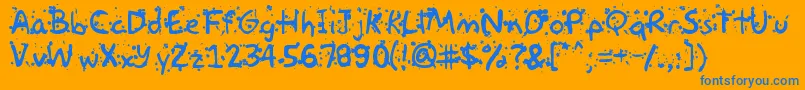 Paintball Font – Blue Fonts on Orange Background