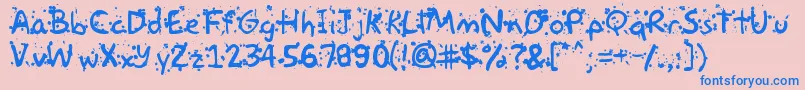 Paintball Font – Blue Fonts on Pink Background