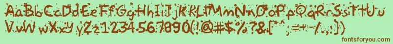 Paintball Font – Brown Fonts on Green Background