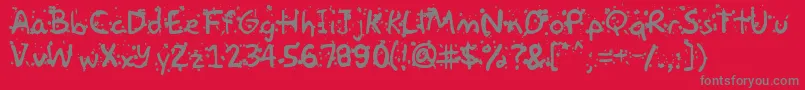 Paintball Font – Gray Fonts on Red Background