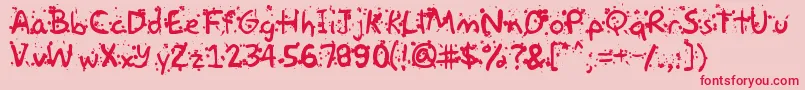 Paintball-Schriftart – Rote Schriften auf rosa Hintergrund