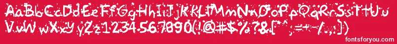 Paintball Font – White Fonts on Red Background