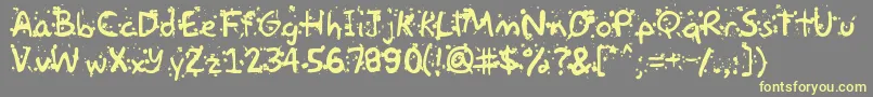 Paintball Font – Yellow Fonts on Gray Background