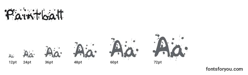 Paintball Font Sizes