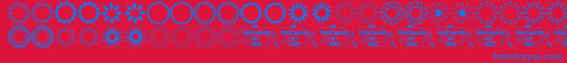 Sundngs2 Font – Blue Fonts on Red Background