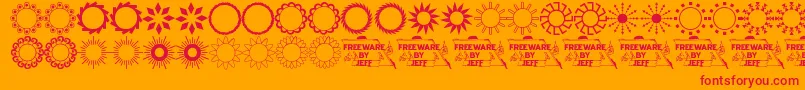 フォントSundngs2 – オレンジの背景に赤い文字