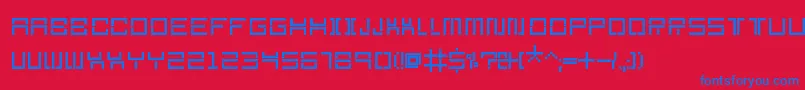 Section9Regular-Schriftart – Blaue Schriften auf rotem Hintergrund