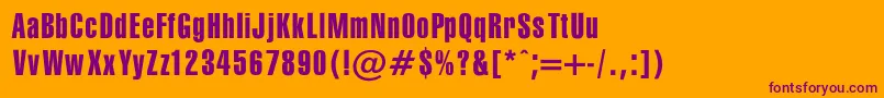 SwissExtraCompressedNorma Font – Purple Fonts on Orange Background