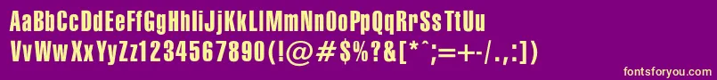 SwissExtraCompressedNorma Font – Yellow Fonts on Purple Background