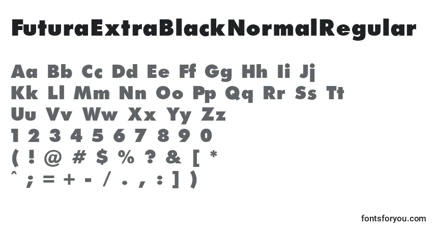 Schriftart FuturaExtraBlackNormalRegular – Alphabet, Zahlen, spezielle Symbole
