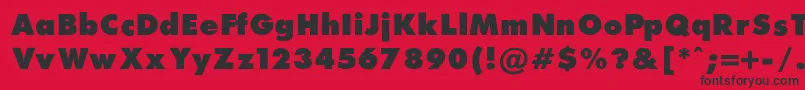 Fonte FuturaExtraBlackNormalRegular – fontes pretas em um fundo vermelho