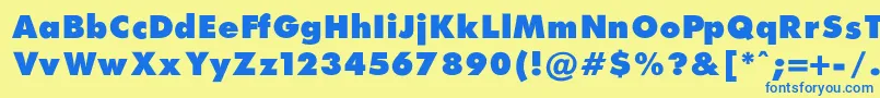 FuturaExtraBlackNormalRegular Font – Blue Fonts on Yellow Background