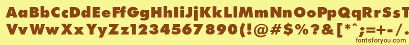 FuturaExtraBlackNormalRegular Font – Brown Fonts on Yellow Background