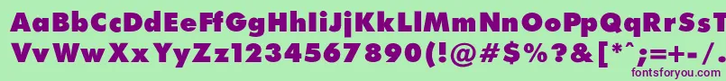 FuturaExtraBlackNormalRegular Font – Purple Fonts on Green Background