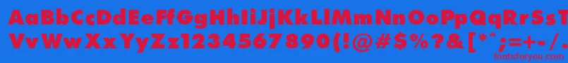 FuturaExtraBlackNormalRegular Font – Red Fonts on Blue Background