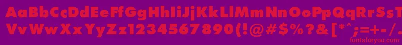フォントFuturaExtraBlackNormalRegular – 紫の背景に赤い文字