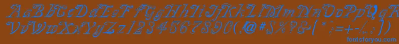 SilverplateRegular Font – Blue Fonts on Brown Background