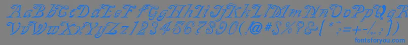 SilverplateRegular Font – Blue Fonts on Gray Background