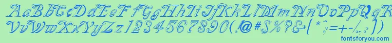 SilverplateRegular Font – Blue Fonts on Green Background