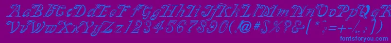 SilverplateRegular Font – Blue Fonts on Purple Background