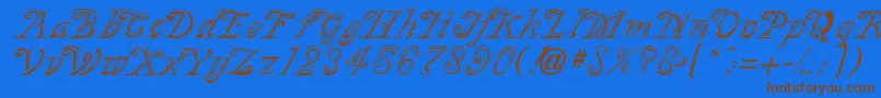 SilverplateRegular Font – Brown Fonts on Blue Background