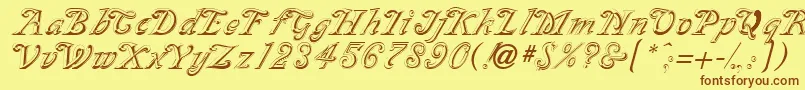 SilverplateRegular Font – Brown Fonts on Yellow Background