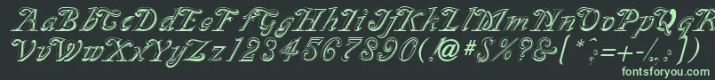 SilverplateRegular Font – Green Fonts on Black Background