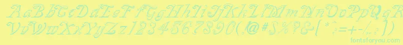 SilverplateRegular Font – Green Fonts on Yellow Background