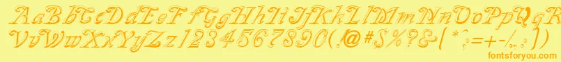 SilverplateRegular Font – Orange Fonts on Yellow Background