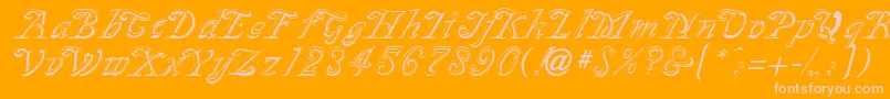 SilverplateRegular Font – Pink Fonts on Orange Background