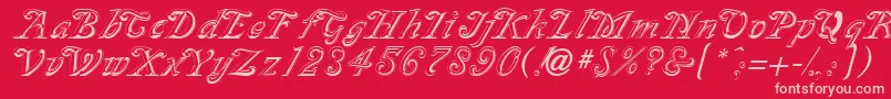 SilverplateRegular Font – Pink Fonts on Red Background